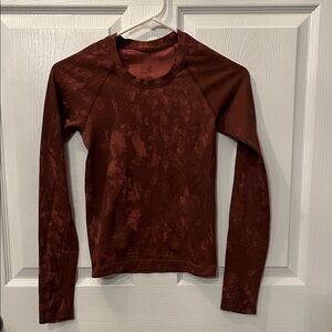 Lululemon Long Sleeve Crew Neck Performance Top - Deep Burgundy